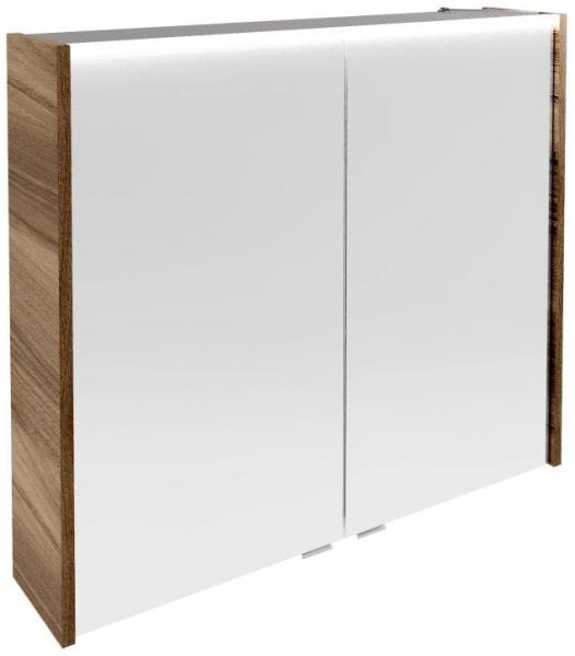 Fackelmann VERONA LED Spiegelschrank 80 cm, Braun Dunkel