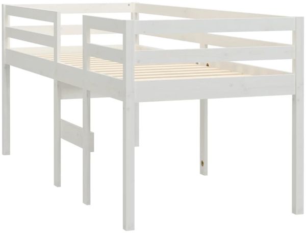 vidaXL Hochbett Weiß 75x190 cm Massivholz Kiefer 821620 Bild 4
