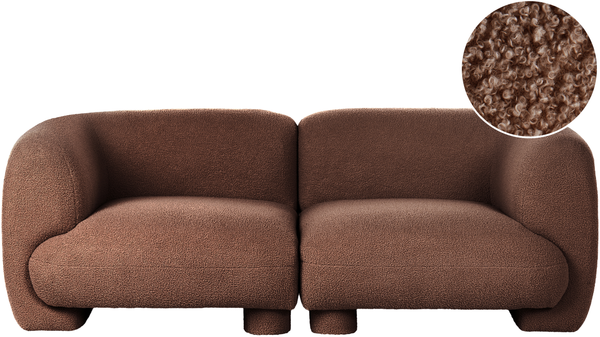 Modulsofa 2-Sitzer MJALBI Bouclé Braun