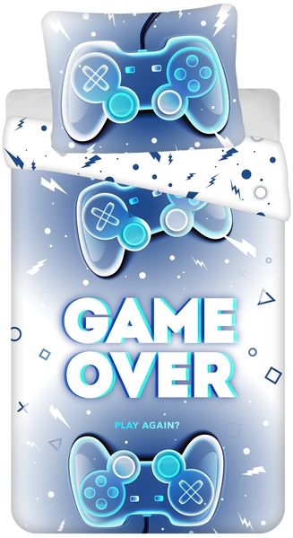 Game Over Baumwolle Bettwäsche Bettbezug 140x200 cm & Kissenbezug 70x90 cm