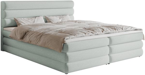 Selsey 'Alegre' Boxspringbett mit Bettkasten, hellgrau, 160x200 cm