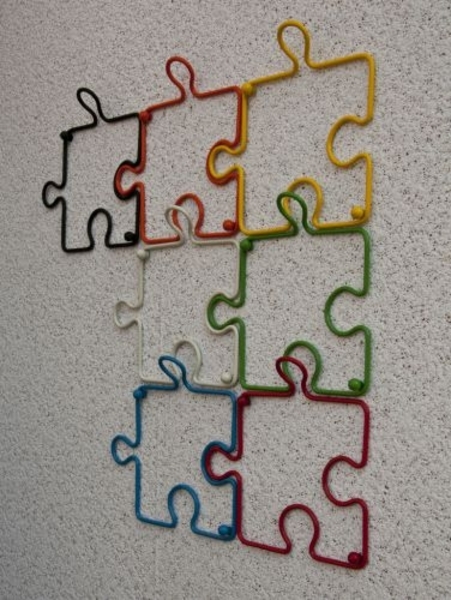 Designer Kleiderhaken "Puzzle" 20cm Garderobe Wandhaken Haken aus Metall Bild 3