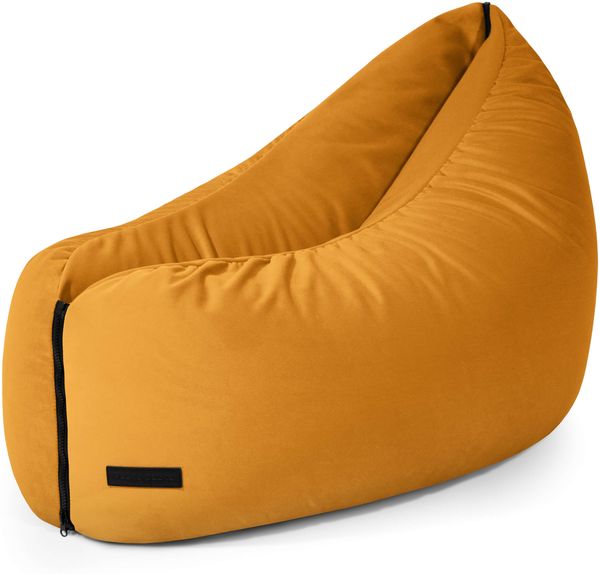 Sitzsack Clip Clap 90, Bezugstoff - Barcelona, 100% Polyester, Mustard, 60x90x70