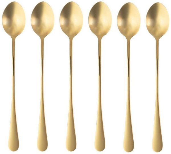 Intirilife Dessertlöffel (6 Stück), 6er Set Löffel Dessertlöffel Kaffee Latte Macchiato Longdrinks