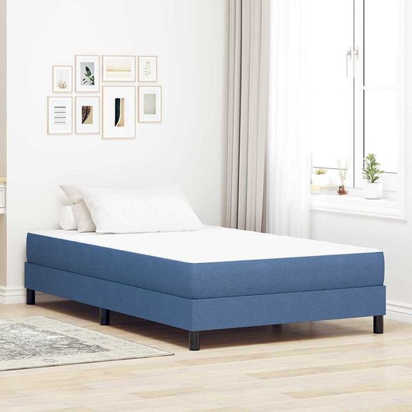vidaXL Bettmatratze mit Matratze Blau 120 x 200 cm Stoff 42008284