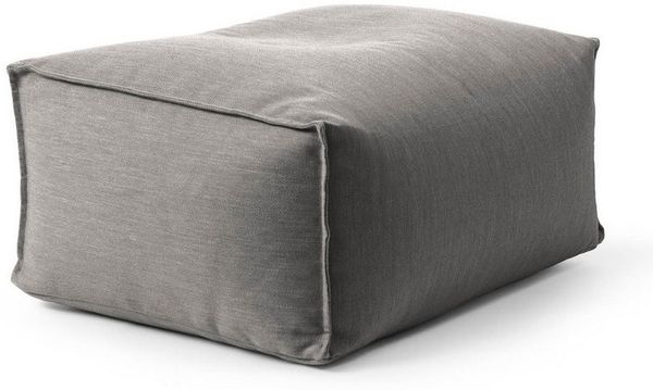 mokebo Pouf Der Ruhestifter (für drinnen & draußen), Sitz-Hocker Outdoor, Fußhocker, Hocker & Sitzkissen eckig Steingrau