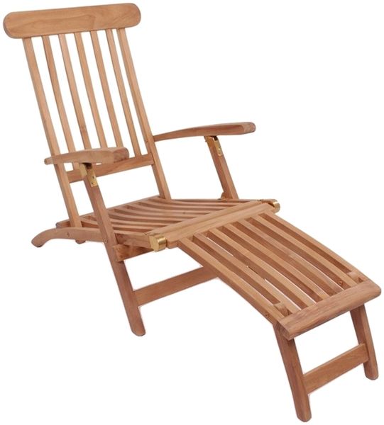 Gartenlounge-Sessel >Arrecife< in Teak, Massivholz - 60x95x150cm (BxHxT)