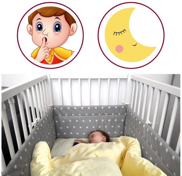 Amilian Bettnestchen Bettumrandung 360x30 cm für Babybett 120 x 60 cm geeignet (rundherum), (Nestchen, Kantenschutz), Umrandungen Bild 2