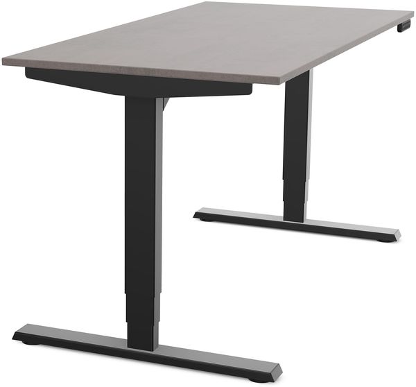ASSMANN Elektrisch höhenverstellbarer Schreibtisch Y-Line 120x80cm Sichtbeton Anthrazit Schwarz Metall Holz Melaminoberfläche Bild 10