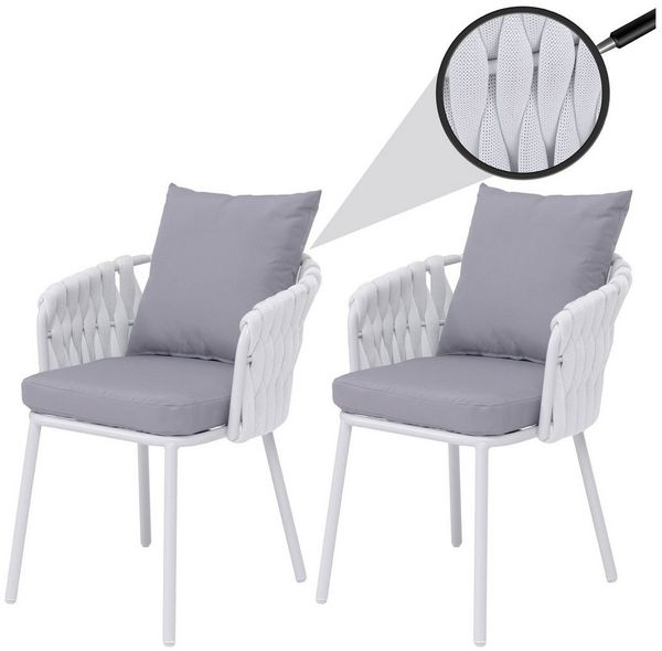 MCW Gartenstuhl MCW-P89 (Set), Hohe Stoffqualität 180 g/m², Bezug waschbar bei maximal 40°