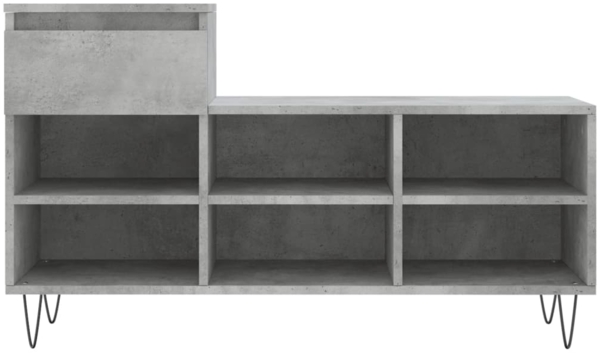 vidaXL Schuhregal Betongrau 102x36x60 cm Holzwerkstoff 831368 Bild 4