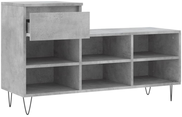 vidaXL Schuhregal Betongrau 102x36x60 cm Holzwerkstoff 831368 Bild 5