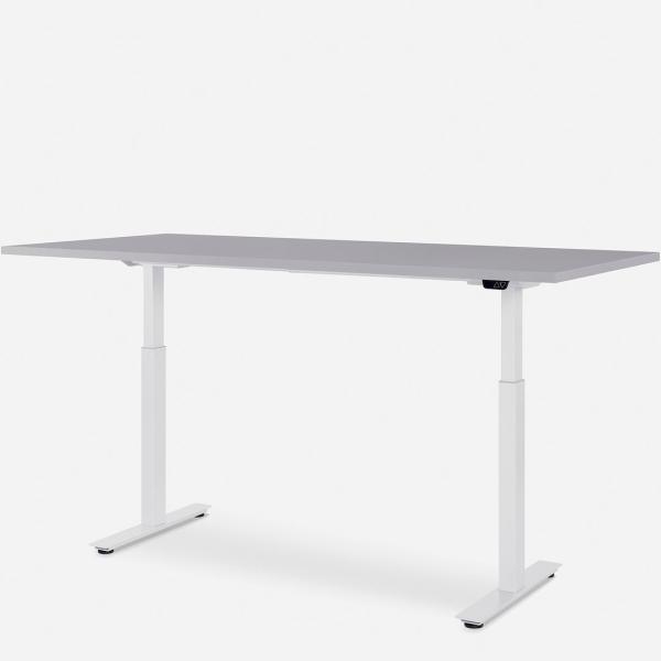 180 x 80 cm WRK21® SMART - Grau Uni / Weiss elektrisch höhenverstellbarer Schreibtisch