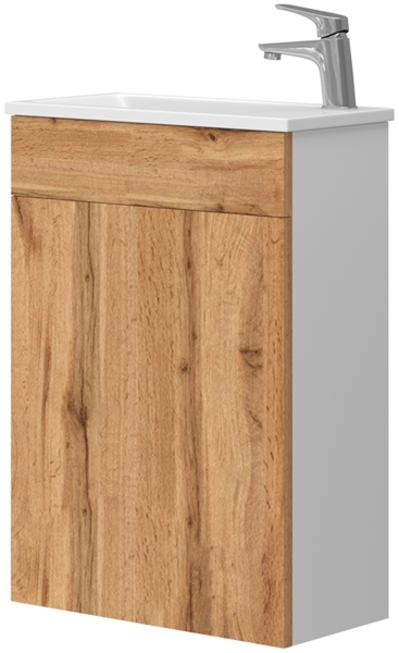 Waschbeckenunterschrank Amadeo Goldkraft Eiche 2 Teile, mit Waschbecken Vicco