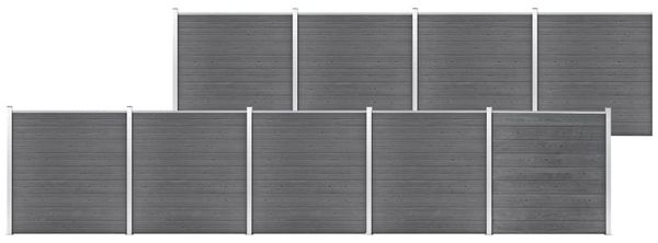 vidaXL Gartenzaun WPC 1564x186 cm Grau 3053232