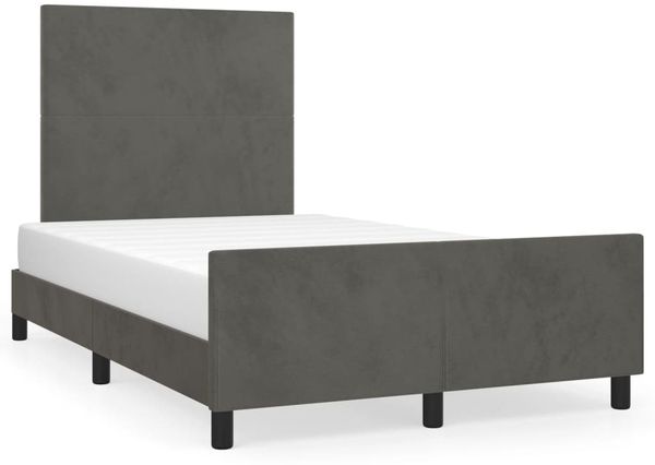 Einzelbettgestell Design für Erwachsene ohne Matratze Dunkelgrau 120x190 cm Samt d4571e