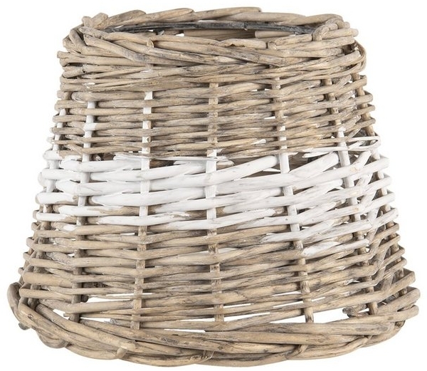 Clayre & Eef Lampenschirm Tischlampenschirm Rattan Natur 20 x 15 cm E27, Rattan Bild 2
