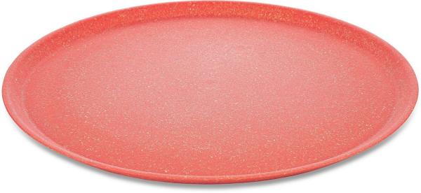 Koziol Großer Teller 4er-Set Connect Plate, Speiseteller, Kunststoff-Holz-Mix, Nature Coral, 25. 5 cm, 7101704