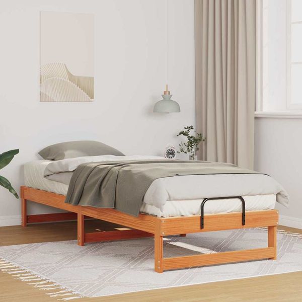 vidaXL Bettrahmen Braun 80 x 210 cm Massives Kiefernholz 873159