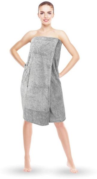 Bestlivings Saunatuch Damen 80x145cm, (1-St), Sauna Kilt "Flauschig" Saunahandtuch mit Gummizug und Knopfverschluss
