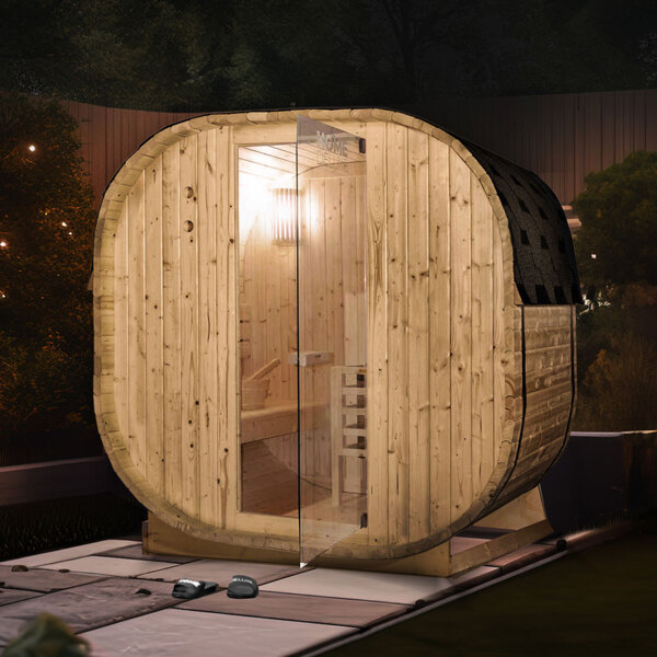 HOME DELUXE Outdoor Sauna CUBE M - 184 x 120 cm für 2 Personen