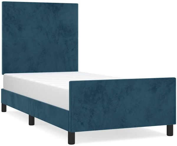 Einzelbettgestell Design für Erwachsene ohne Matratze Dunkelblau 80x200 cm Samt d4387e