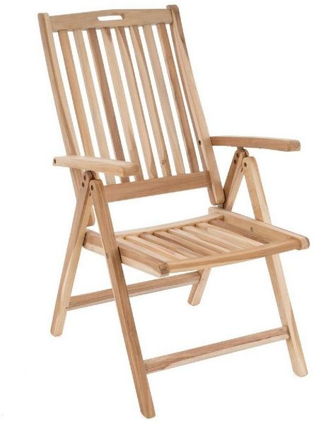 VCM Gartenstuhl Gartenstuhl Hochlehner Klappstuhl Holz Teak