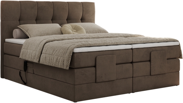 Elektrisches Bett, Boxspringbett mit Multipocket-Matratzen und Elektrisch verstellbare - VITTORIA - 140 x 200 cm - Braun Velvet - H3 Bild 5