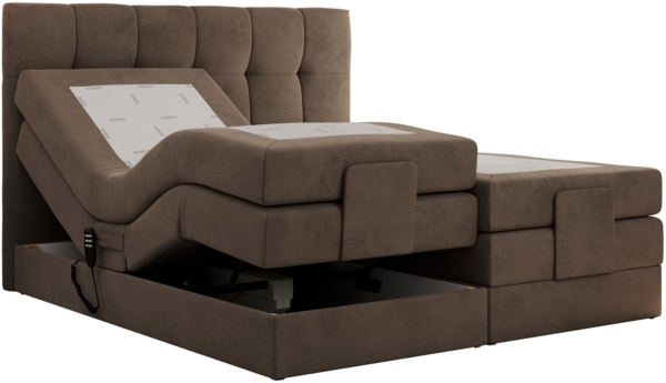 Elektrisches Bett, Boxspringbett mit Multipocket-Matratzen und Elektrisch verstellbare - VITTORIA - 140 x 200 cm - Braun Velvet - H3 Bild 4