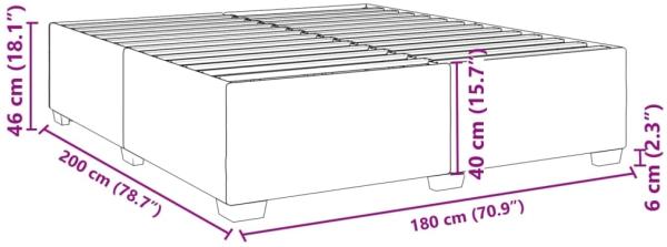 Bettgestell ohne Matratze, ohne Kopfteil, Stoff, Dunkelgrau, 180x200 cm Bild 8