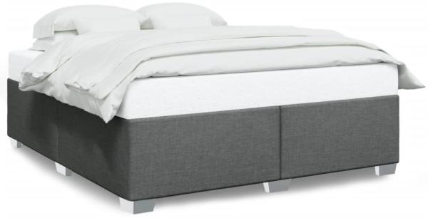 Bettgestell ohne Matratze, ohne Kopfteil, Stoff, Dunkelgrau, 180x200 cm Bild 1