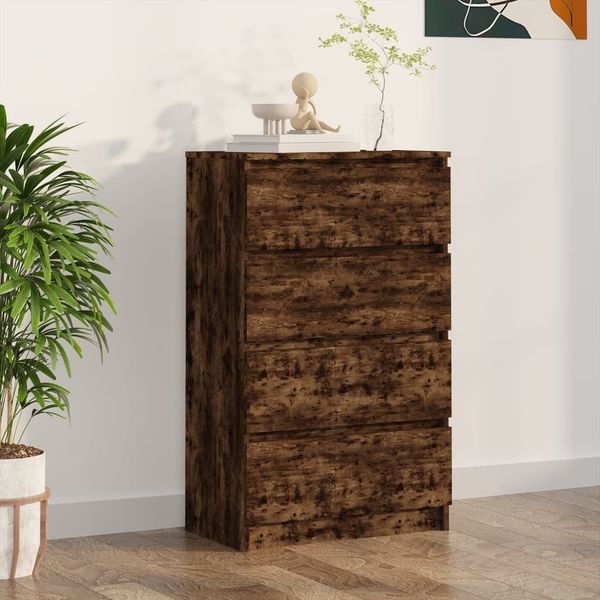 vidaXL Sideboard Räuchereiche 60x35x98,5 cm Holzwerkstoff 815075