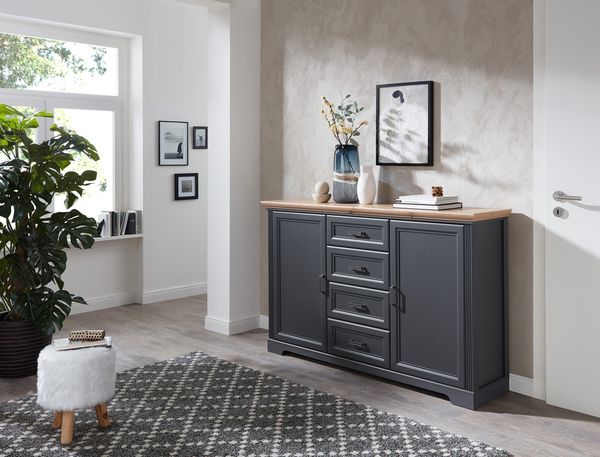 Sideboard >JASMIN< (BxHxT: 165x102x41 cm) in Artisan/graphit