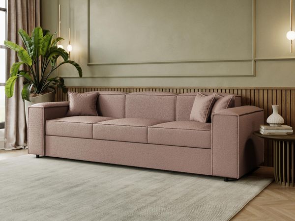 Schlafsofa Sokoz Boucle (Farbe: Coral 45)