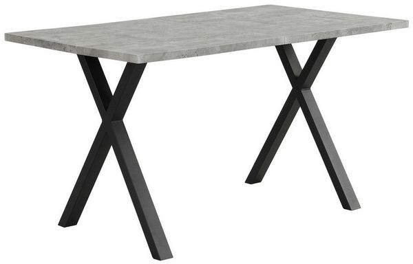 KLAM HOME Esstisch Moderner Esstisch Mit Kreuzbein Design In Eiche Und Schwarz (140x80cm Rechteckiger Tisch Aus Schmiedeeisen Und MDF), Vielseitiger Ess- Und Couchtisch Mit Hoher Tragkraft Bild 2