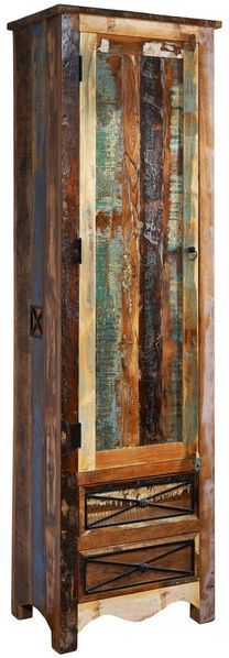 Garderobenschrank Altholz 60x40x200 mehrfarbig lackiert NATURE OF SPIRIT #109