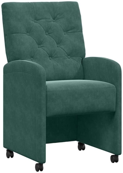 vidaXL Esszimmerstühle mit Rollen 2 pcs Dunkelgrün 58 x 67 x 97 cm 42017868