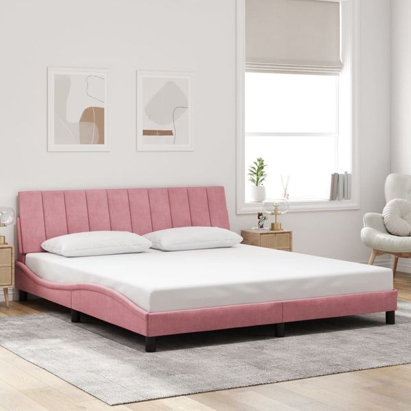 vidaXL Bettgestell ohne Matratze "Hanko" Rosa 180x200 cm Samt 3207866