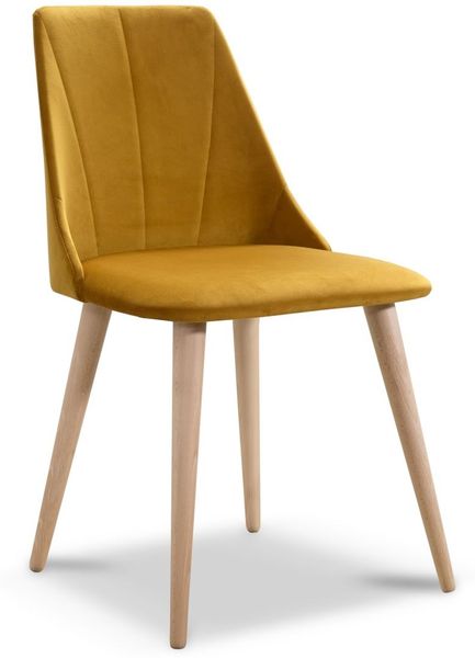 Essgruppe Weiss HGL-Tisch mit 4 Gelb CAROS Stühlen für Esszimmer oder Küche Bild 3