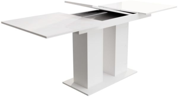 Essgruppe Weiss HGL-Tisch mit 4 Gelb CAROS Stühlen für Esszimmer oder Küche Bild 2
