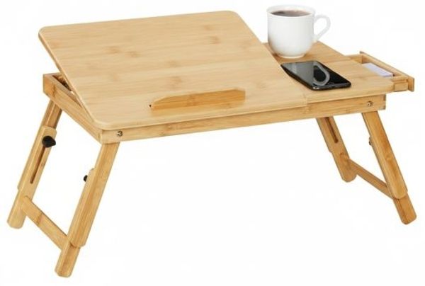 Relaxdays Klappbarer Laptoptisch aus Bambus Bild 11