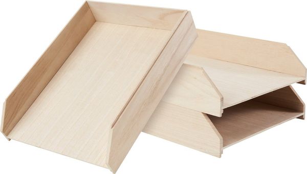 VBS Organizer Dokumentenablage Holz, 30 cm x 23 cm x 6,5 cm 3 Stück