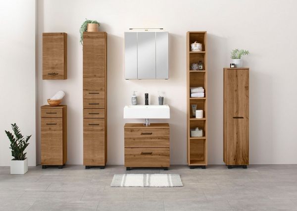 welltime Waschbeckenunterschrank Trento, verschiedene Ausführungen und Farben Badmöbel, Breite 60 cm, Beckenunterschrank auf Füßen, Made in Germany