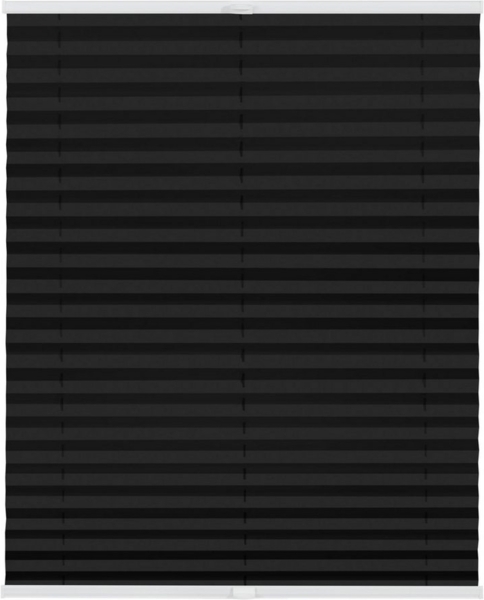 LICHTBLICK ORIGINAL Plissee nach Maß Klebfix, ohne Bohren, verspannt, blickdicht - Schwarz, blickdicht, inkl. Klebeträger, Klebbar, kleben Bild 2