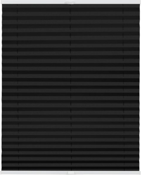 LICHTBLICK ORIGINAL Plissee nach Maß Klebfix, ohne Bohren, verspannt, blickdicht - Schwarz, blickdicht, inkl. Klebeträger, Klebbar, kleben Bild 4