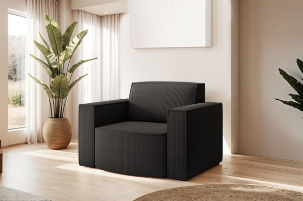 Sessel Designersessel PALMA in Stoff Scala Anthrazit