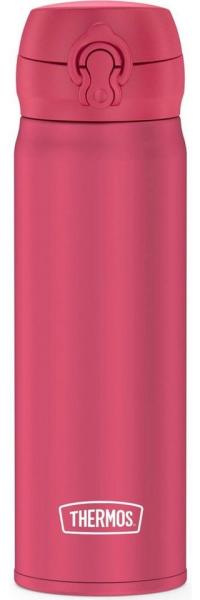 THERMOS ULTRALIGHT BOTTLE 0,50l, deep pink, Thermosflasche 500ml, Isolierflasche Edelstahl mit Safe Flow Lid, 10 h heiss / 20 h kalt, spülmaschinenfest, BPA-frei