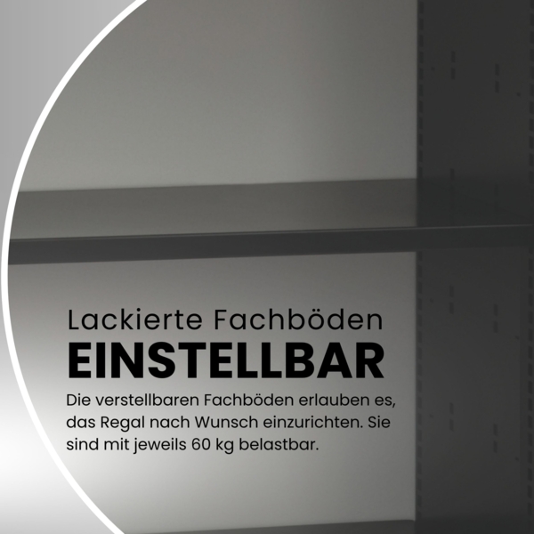 BISLEY Rollladenschrank abschließbar in silber Schrank aus Metall Rolladen aus Kunststoff inkl. 4 Einlegeböden, ET412194S-SL355 Bild 4