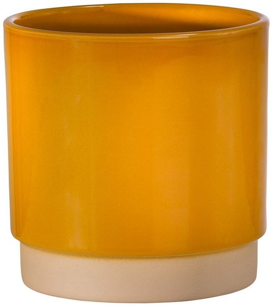 Dehner Übertopf Eno, glasierte Keramik, versch. Farben, runder Indoor Blumentopf in modernem Design