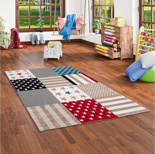 Pergamon Kinderteppich Kinder und Jugend Teppich Maui Sterne, Rechteckig, Höhe: 13 mm
